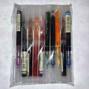 Brand New Set Of 10 Sunabc High Quality Needle Type Colored Bold Gel Pens